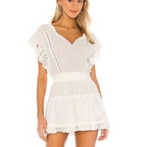 MISA White Eyelet Sarika Mini Dress - XS